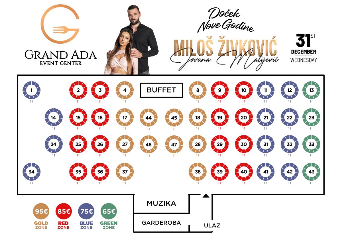 Seating map - Grand Ada Event Center New Year’s Eve 2026
