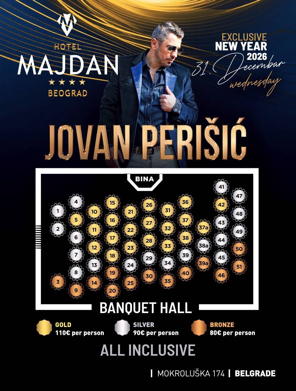 Seating map - Hotel Majdan New Year 2026