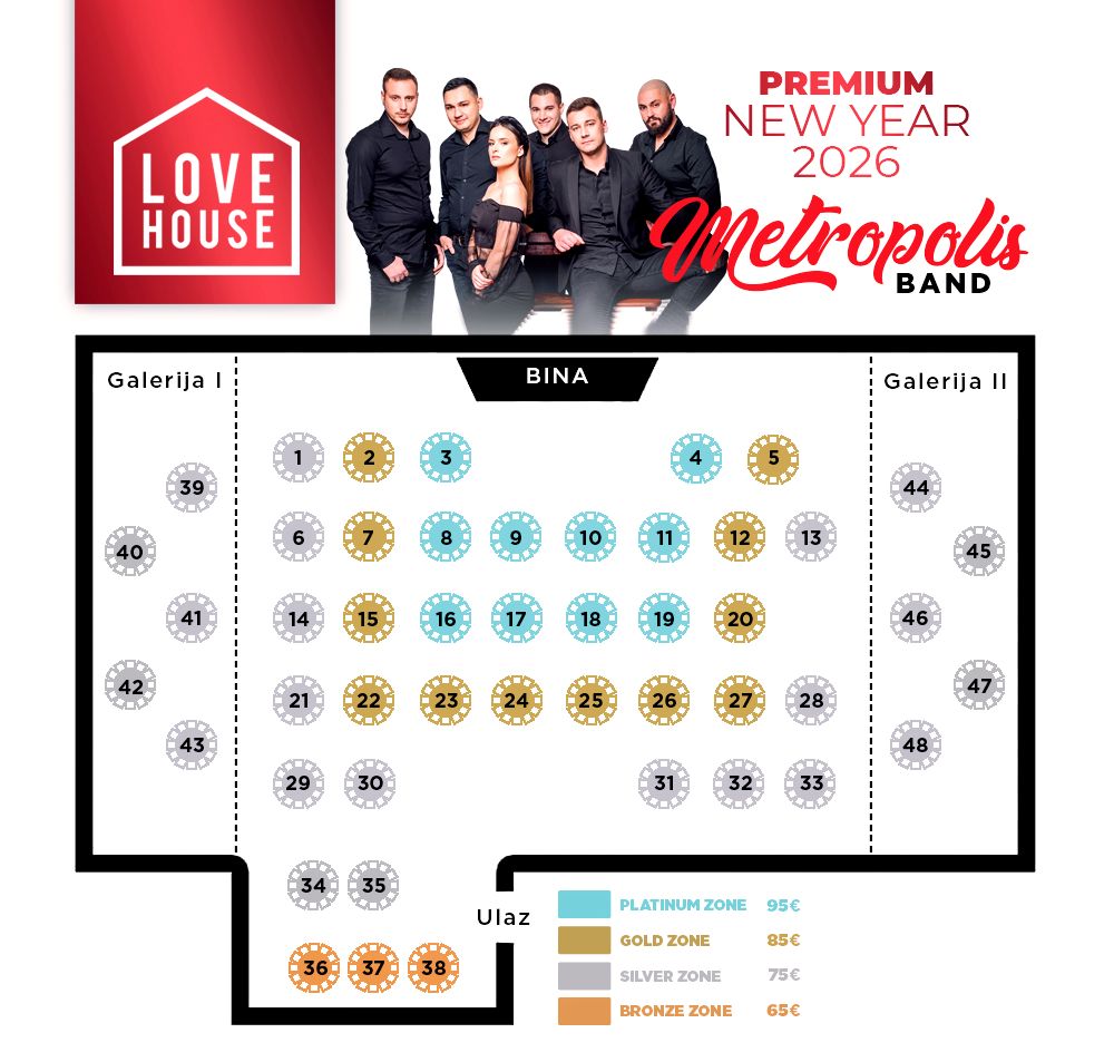 Seating map - Love House Event Hall New Year 2026